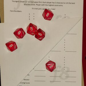 F8 dice game scorecard